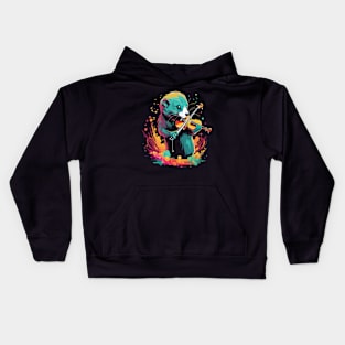 Weasel Playing Violin Kids Hoodie